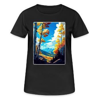 Aspen Ski Resort Colorado Affiche de voyage souvenir - T-shirt respirant Femme - noir - Devant - AI Model Female 172 light (172cm)