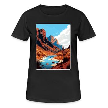 Big Bend National Park Travel Poster Souvenir WPA - Women's Breathable T-Shirt - black - Front - AI Model Female 172 light (172cm)