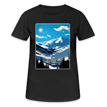 Vail Ski Resort Colorado Reiseposter Souvenir - Frauen T-Shirt atmungsaktiv - Schwarz - Vorne - AI Model Female 172 light (172cm)