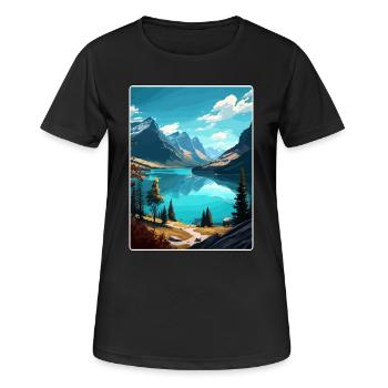 Glacier National Park Travel Poster Souvenir WPA - Women's Breathable T-Shirt - black - Front - AI Model Female 172 light (172cm)
