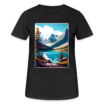 Gletscher-Nationalpark Reiseposter Souvenir WPA - Frauen T-Shirt atmungsaktiv - Schwarz - Vorne - AI Model Female 172 light (172cm)