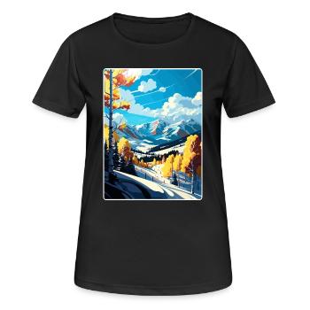 Aspen Ski Resort Colorado Affiche de voyage souvenir - T-shirt respirant Femme - noir - Devant - AI Model Female 172 light (172cm)