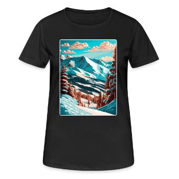 Copper Mountain Colorado Travel Poster Souvenir - Women's Breathable T-Shirt - black - Front - AI Model Female 172 light (172cm)