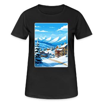 Vail Ski Resort Skifahren Reise Poster Souvenir WPA - Frauen T-Shirt atmungsaktiv - Schwarz - Vorne - AI Model Female 172 light (172cm)