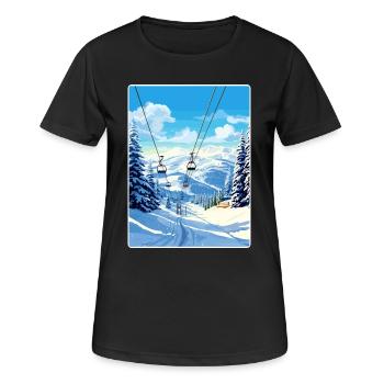 Vail Ski Resort Skifahren Reise Poster Souvenir WPA - Frauen T-Shirt atmungsaktiv - Schwarz - Vorne - AI Model Female 172 light (172cm)