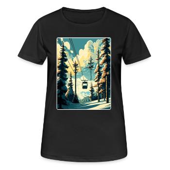 Vail Ski Resort Skifahren Reise Poster Souvenir WPA - Frauen T-Shirt atmungsaktiv - Schwarz - Vorne - AI Model Female 172 light (172cm)