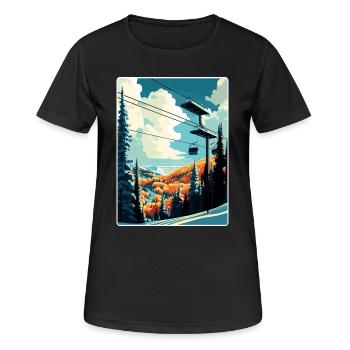 Vail Ski Resort Skifahren Reise Poster Souvenir WPA - Frauen T-Shirt atmungsaktiv - Schwarz - Vorne - AI Model Female 172 light (172cm)