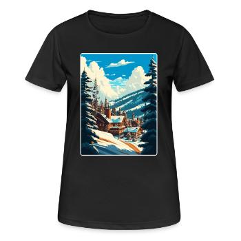 Vail Ski Resort Skifahren Reise Poster Souvenir WPA - Frauen T-Shirt atmungsaktiv - Schwarz - Vorne - AI Model Female 172 light (172cm)