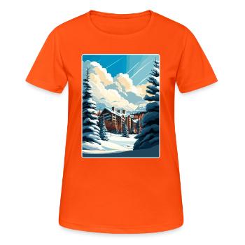 Beaver Creek Ski Travel Poster Souvenir Paint WPA - Women's Breathable T-Shirt - neon orange - Front - AI Model Female 172 dark (172cm)