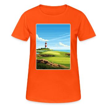 Harbor Town Golf Links Club Course Affiche de voyage - T-shirt respirant Femme - orange néon - Devant - AI Model Female 172 dark (172cm)