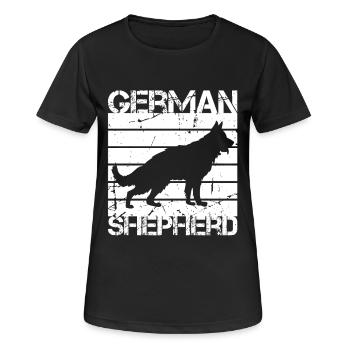 Berger allemand - T-shirt respirant Femme - noir - Devant - AI Model Female 172 light (172cm)