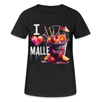 Ich liebe Malle Mallorca Geschenk - Frauen T-Shirt atmungsaktiv - Schwarz - Vorne - AI Model Female 172 light (172cm)