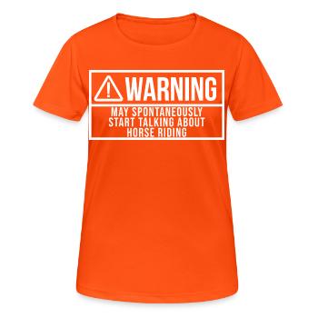 Équitation - T-shirt respirant Femme - orange néon - Devant - AI Model Female 172 dark (172cm)
