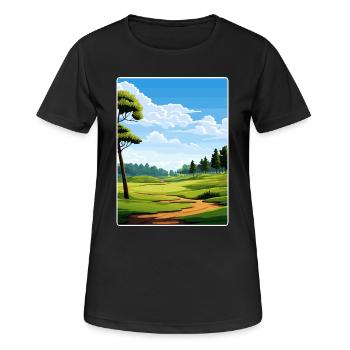 Shadow Creek Golfplatz Reiseposter Souvenir - Frauen T-Shirt atmungsaktiv - Schwarz - Vorne - AI Model Female 172 light (172cm)