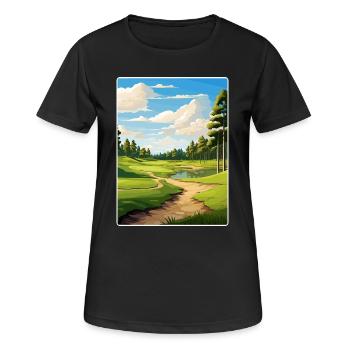 Shadow Creek Golfplatz Reiseposter Souvenir - Frauen T-Shirt atmungsaktiv - Schwarz - Vorne - AI Model Female 172 light (172cm)