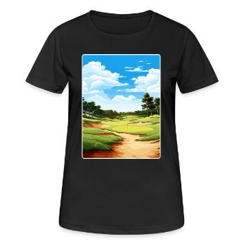 Quali Hollow Golf Club Travel Poster Souvenir WPA - Women's Breathable T-Shirt - black - Front - AI Model Female 172 light (172cm)