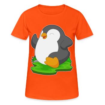 Penguin Jogger Jogging Sport - T-shirt respirant Femme - orange néon - Devant - AI Model Female 172 dark (172cm)