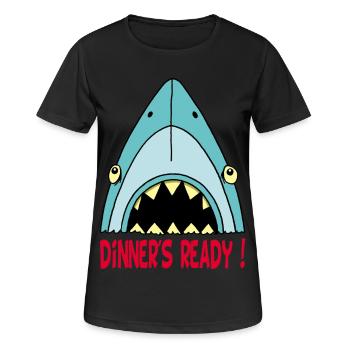 Hungriger Hai - Frauen T-Shirt atmungsaktiv - Schwarz - Vorne - AI Model Female 172 light (172cm)