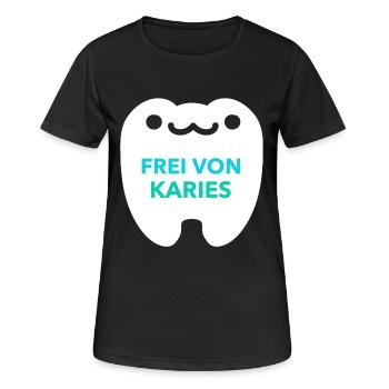 FREE OF TOOTH DECAY - Women's Breathable T-Shirt - black - Front - AI Model Female 172 light (172cm)
