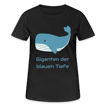 Giganten der blauen Tiefe - Frauen T-Shirt atmungsaktiv - Schwarz - Vorne - AI Model Female 172 light (172cm)
