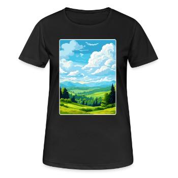 Upper Palatinate Germany Travel Poster Souvenir - Women's Breathable T-Shirt - black - Front - AI Model Female 172 light (172cm)