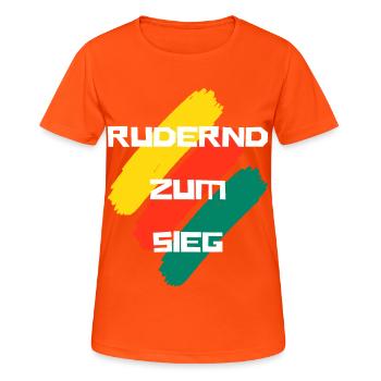 Ramer vers la victoire - T-shirt respirant Femme - orange néon - Devant - AI Model Female 172 dark (172cm)