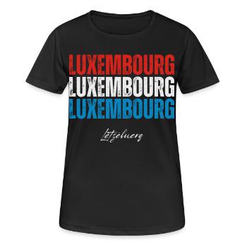 Flagge von Luxemburg, Luxemburger Stolz - Frauen T-Shirt atmungsaktiv - Schwarz - Vorne - AI Model Female 172 light (172cm)
