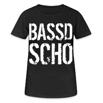 Bassd scho - Frauen T-Shirt atmungsaktiv - Schwarz - Vorne - AI Model Female 172 light (172cm)