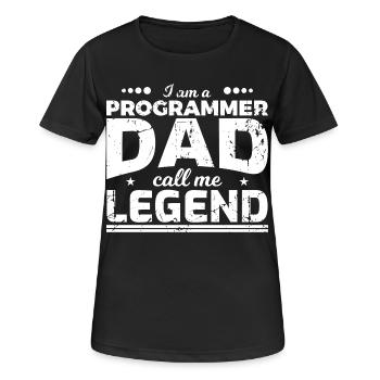 Papa codeur - T-shirt respirant Femme - noir - Devant - AI Model Female 172 light (172cm)