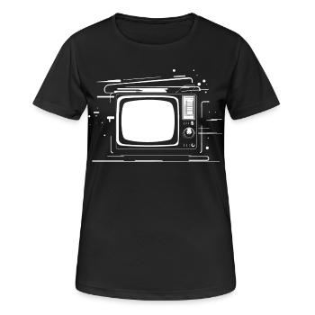 Retro TV - Frauen T-Shirt atmungsaktiv - Schwarz - Vorne - AI Model Female 172 light (172cm)