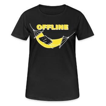 OFFLINE - Frauen T-Shirt atmungsaktiv - Schwarz - Vorne - AI Model Female 172 light (172cm)