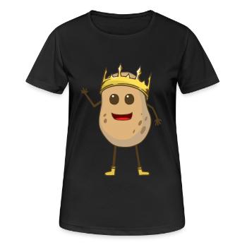 Pomme de terre, pommes de terre, légumes, roi - T-shirt respirant Femme - noir - Devant - AI Model Female 172 light (172cm)
