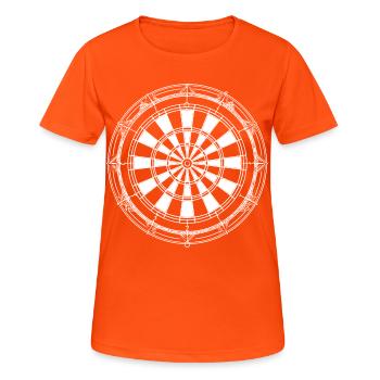 Dartboard Sketch - Women's Breathable T-Shirt - neon orange - Front - AI Model Female 172 dark (172cm)