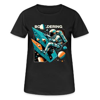Bouldern Astronaut Raumfahrer Geschenk - Frauen T-Shirt atmungsaktiv - Schwarz - Vorne - AI Model Female 172 light (172cm)