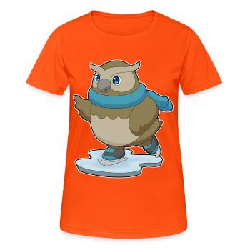 Owl patins à glace - T-shirt respirant Femme - orange néon - Devant - AI Model Female 172 dark (172cm)