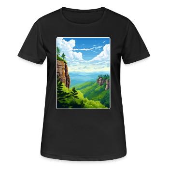 Montagnes de grès de l’Elbe Allemagne Affiche de voyage WPA - T-shirt respirant Femme - noir - Devant - AI Model Female 172 light (172cm)