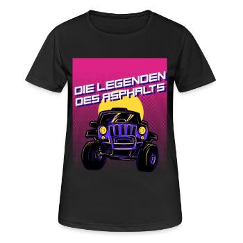 Les légendes de l’asphalte - T-shirt respirant Femme - noir - Devant - AI Model Female 172 light (172cm)