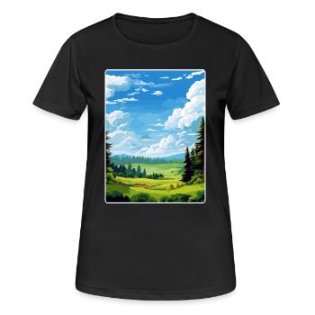 Upper Palatinate Germany Travel Poster Souvenir - Women's Breathable T-Shirt - black - Front - AI Model Female 172 light (172cm)
