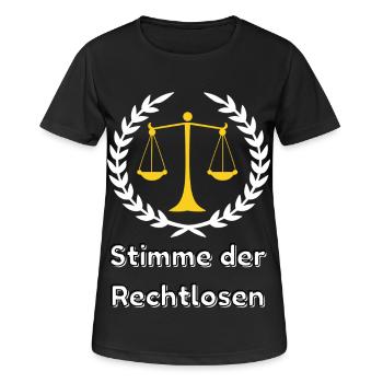 Stimme der Rechtlosen - Anwalt der Gerechtigkeit - Frauen T-Shirt atmungsaktiv - Schwarz - Vorne - AI Model Female 172 light (172cm)