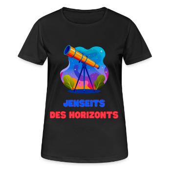 Jenseits des Horizonts - Frauen T-Shirt atmungsaktiv - Schwarz - Vorne - AI Model Female 172 light (172cm)