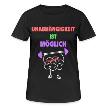 L’indépendance est possible - T-shirt respirant Femme - noir - Devant - AI Model Female 172 light (172cm)