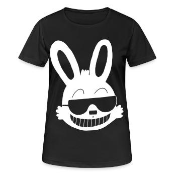 Lapin blanc frimeur - T-shirt respirant Femme - noir - Devant - AI Model Female 172 light (172cm)