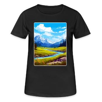 Glacier County Montana Travel Poster Souvenir WPA - Women's Breathable T-Shirt - black - Front - AI Model Female 172 light (172cm)