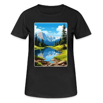Rocky Mountain National Park Colorado Travel Card - Women's Breathable T-Shirt - black - Front - AI Model Female 172 light (172cm)