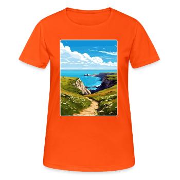 Channel Islands National Park California Travel - Women's Breathable T-Shirt - neon orange - Front - AI Model Female 172 dark (172cm)