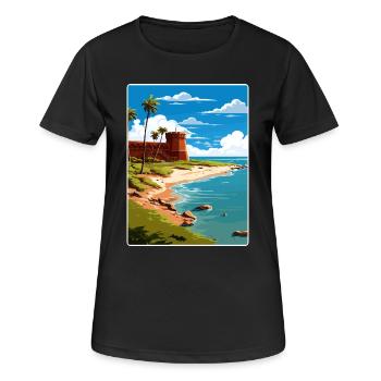 Affiche de voyage souvenir du parc national de Tortugas sèche - T-shirt respirant Femme - noir - Devant - AI Model Female 172 light (172cm)
