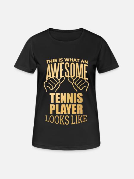 Tennis Tennis Tennis - Frauen T-Shirt atmungsaktiv - Schwarz