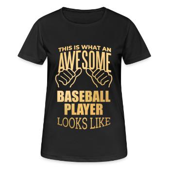 Baseball Baseball Baseball - Frauen T-Shirt atmungsaktiv - Schwarz - Vorne - AI Model Female 172 light (172cm)