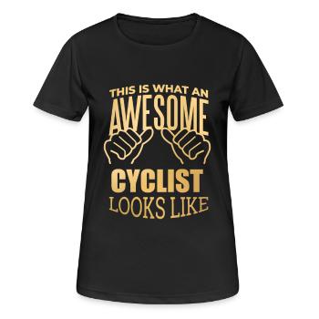 Cycling Cycling Cycling - Women's Breathable T-Shirt - black - Front - AI Model Female 172 light (172cm)