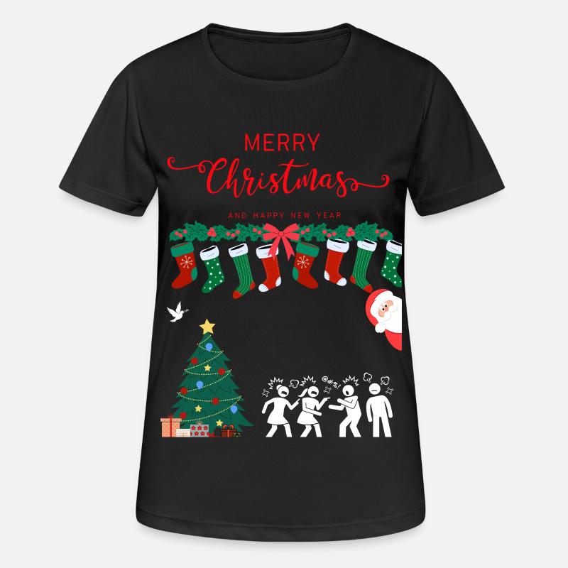 Merry Christmas - Women's Breathable T-Shirt - black